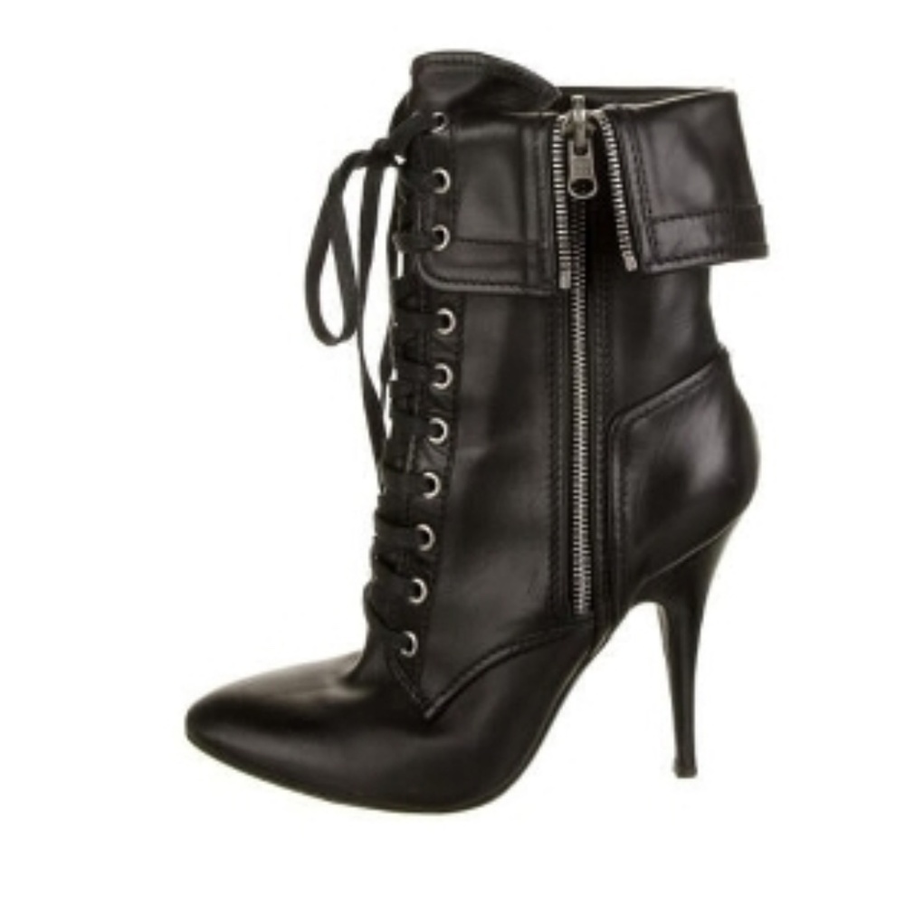 Giuseppe Zanotti X Balmain Leather Lace-up Booties